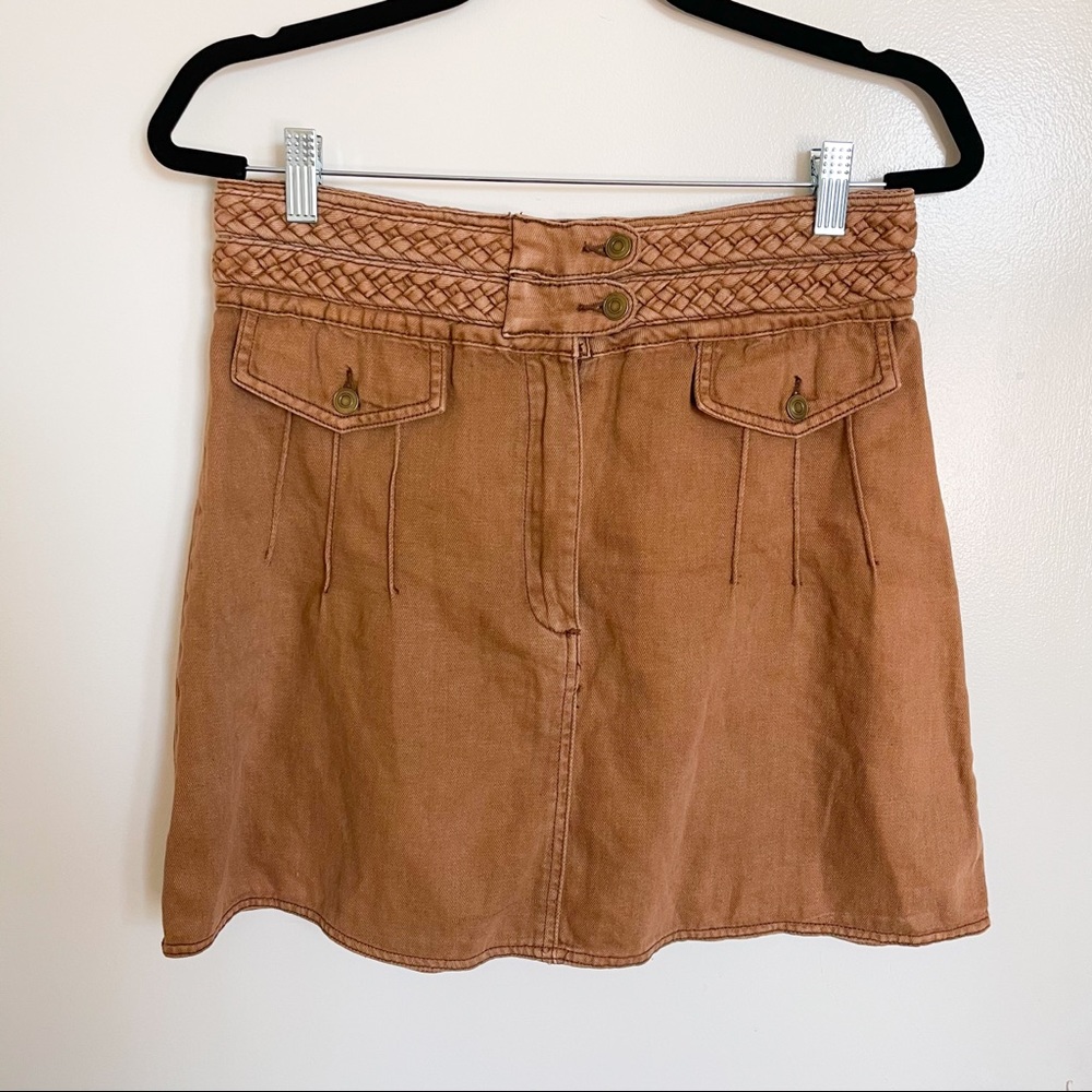 Free People✌🏻Rust-Brown 70's Vibezzz Skirt EUC